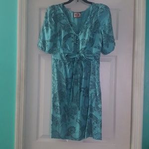 Authentic Juicy Coutour blue paisley silk dress